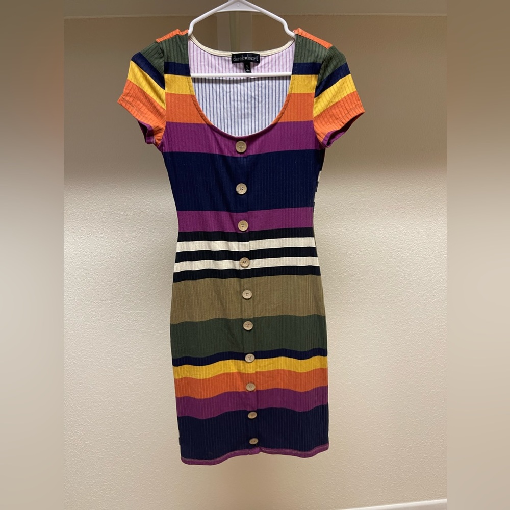 Striped form fitting dress